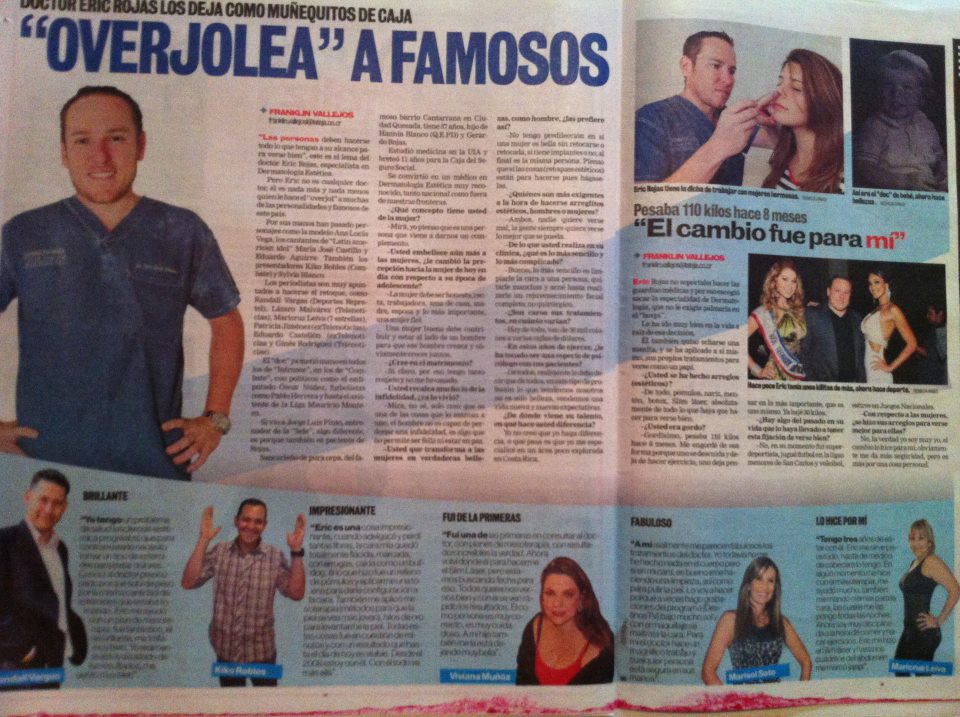 HOY EN LA TEJA DOMINICAL PUEDEN VER UN REPORTAJE DEL DR ERIC ROJAS ….