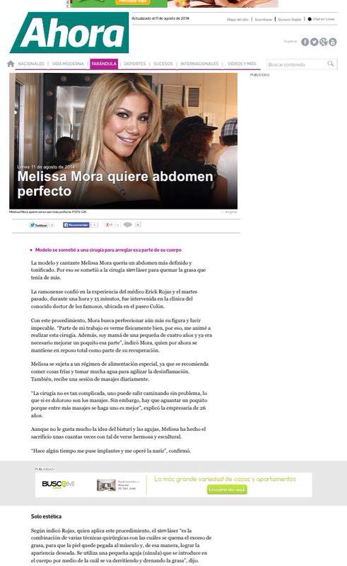 MELISSA MORA  «QUIERE ABDOMEN PERFECTO.»