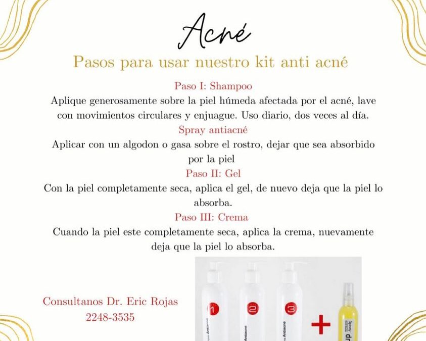 Pasos para usar el kit antiacné