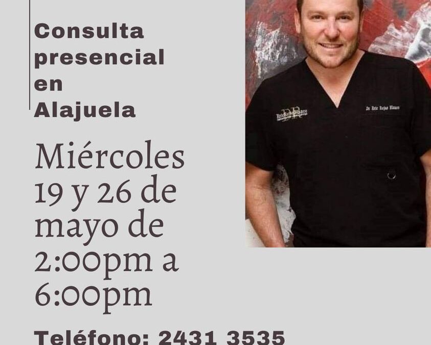Horario de consulta para Alajuela miércoles de 2pm a 6pm.