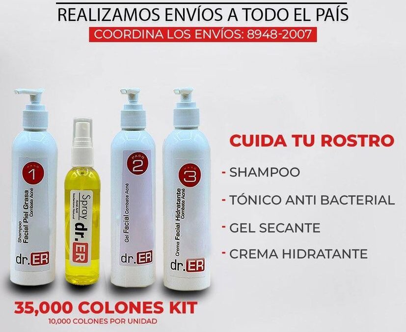 El mejor Kit para combatir el acné, 35,000 colones en combo, 10,000 colones si lo compras por unidad.